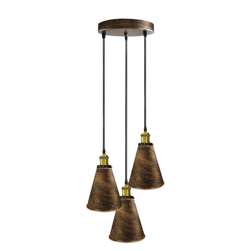 Lombardo 3 - Light Cluster Pendant, Brushed Copper