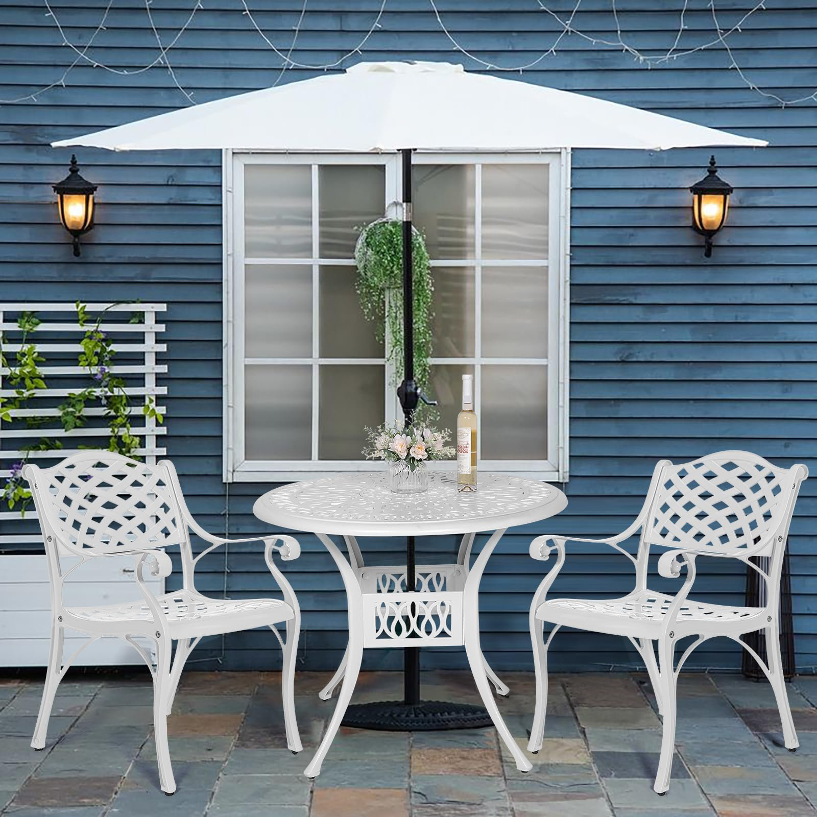 Bloomsbury Market Patio Furniture Dining Set, All-weather Cast