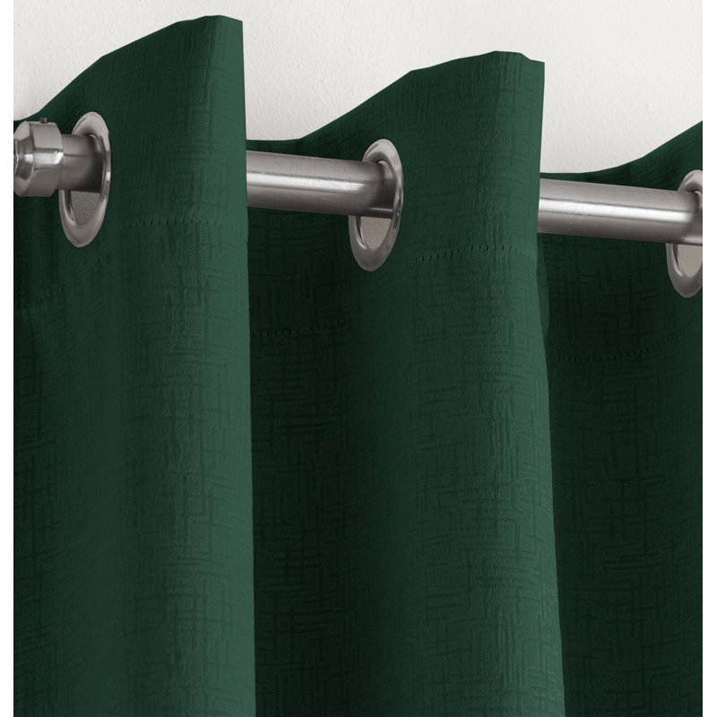 Biller Eyelet Thermal Light Reducing Curtain, 168cm Width x 183cm Drop, Green