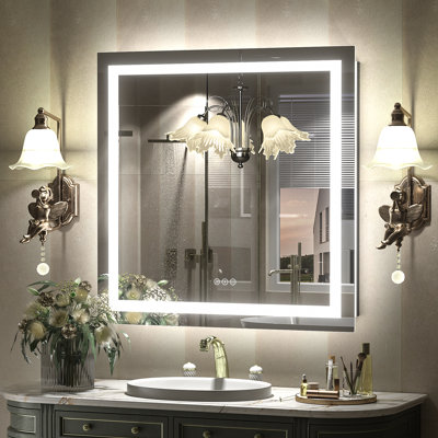 Wayfair Basics® UL Certified Front & Back LED Anti-Fog Tempered Glass Bathroom/Vanity Mirror with 3-Year Warranty