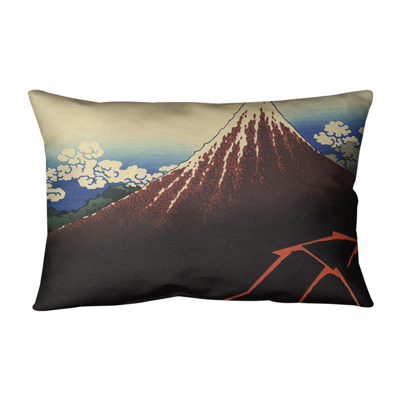 Housse de coussin et insert rectangulaires en forme de éclair, Bourre en polyester, Rouge/bleu