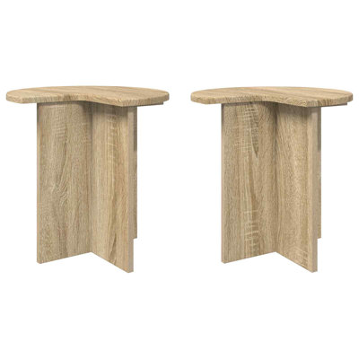 Abstract Asymmetrical Tray Top Side Table Set