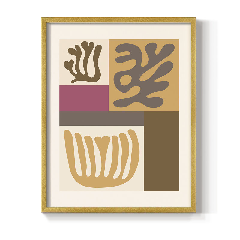 Matisse CCLVIII Framed Print - Solid Wood, 14" H x 11" W, Gold