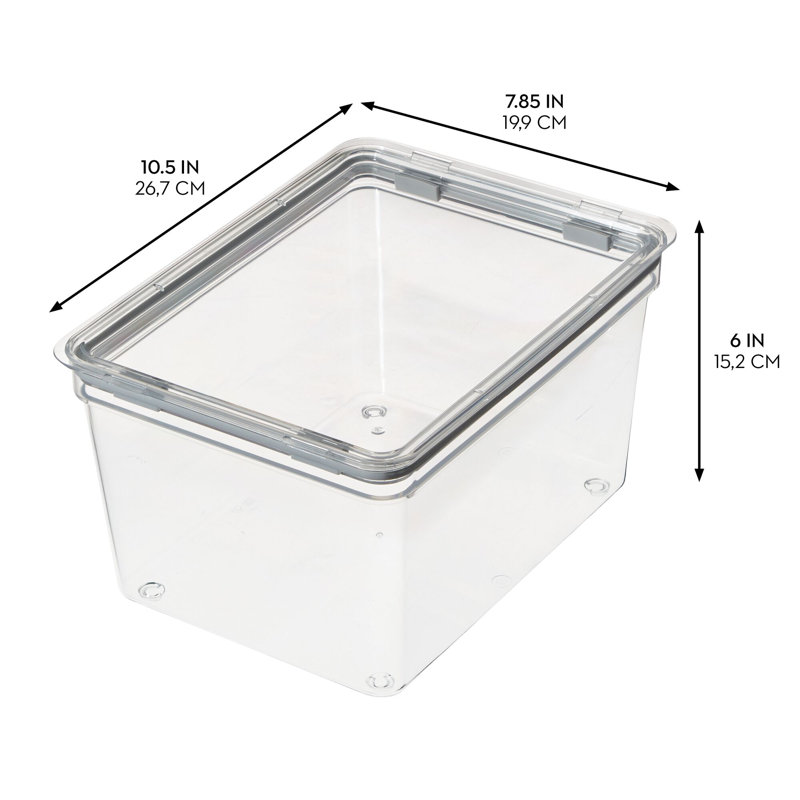 Grand bac de rangement pour produits secs iDesign, L 7,85 po x H 10,85 po x l 6 po, transparent