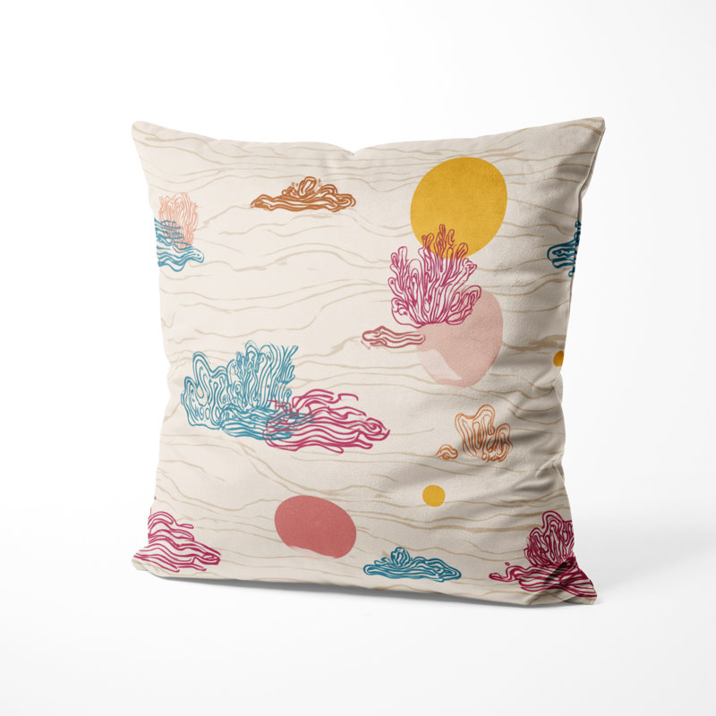 Coussin abstrait - Coussin de plage, H 18 po x l 18 po