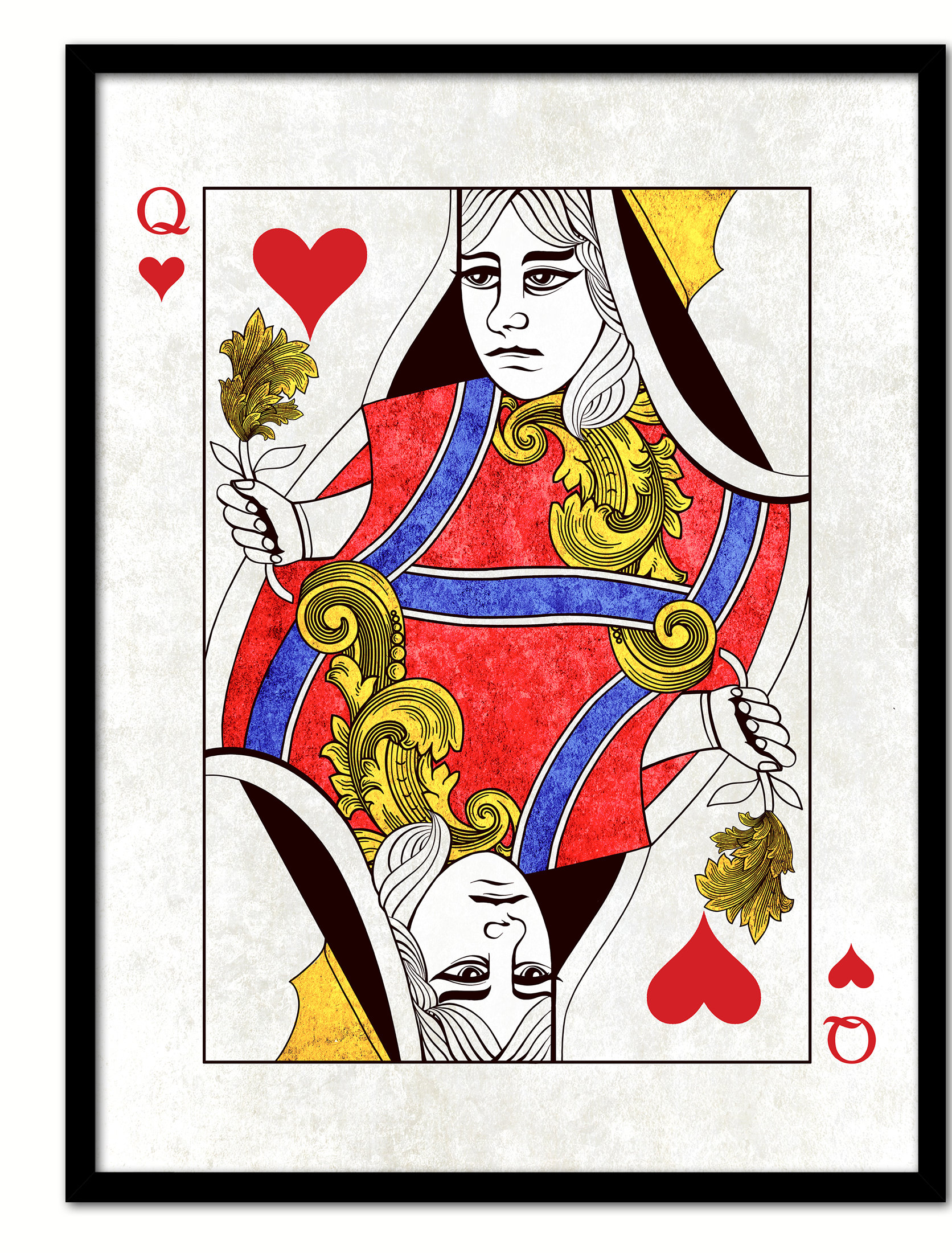 Charlton Home Queen Heart Poker Decks of Vintage Cards - Picture Frame ...
