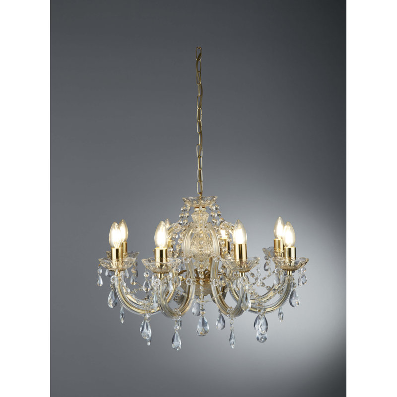 Kelly 8 - Light Candle Style Chandelier, Gold
