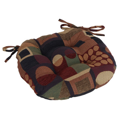 16-Inch Round Jacquard Chenille Tufted Chair Cushions