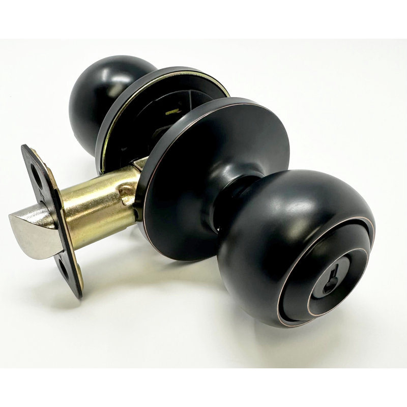 Hudson 2.5'' Diameter Keyed (Entry) Round Knob, Oil Rubbed Bronze