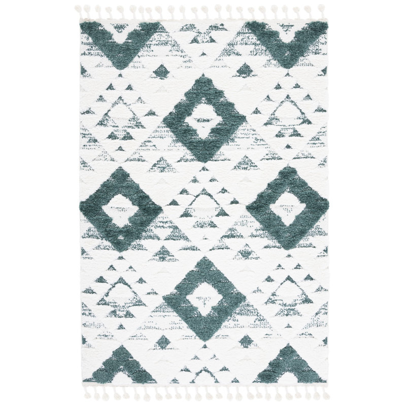Imraan Tassel Shag Performance Geometric Rug, Rectangle 5'3" x 7'6"