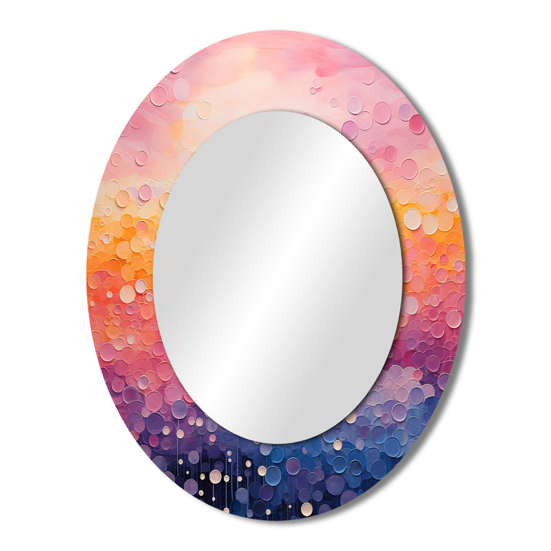 Blushing Horizon I - Pink Oval Wall Mirror Decor, 43" x 33"