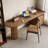 Tan Semi-Circle Solid Wood desks-107362578