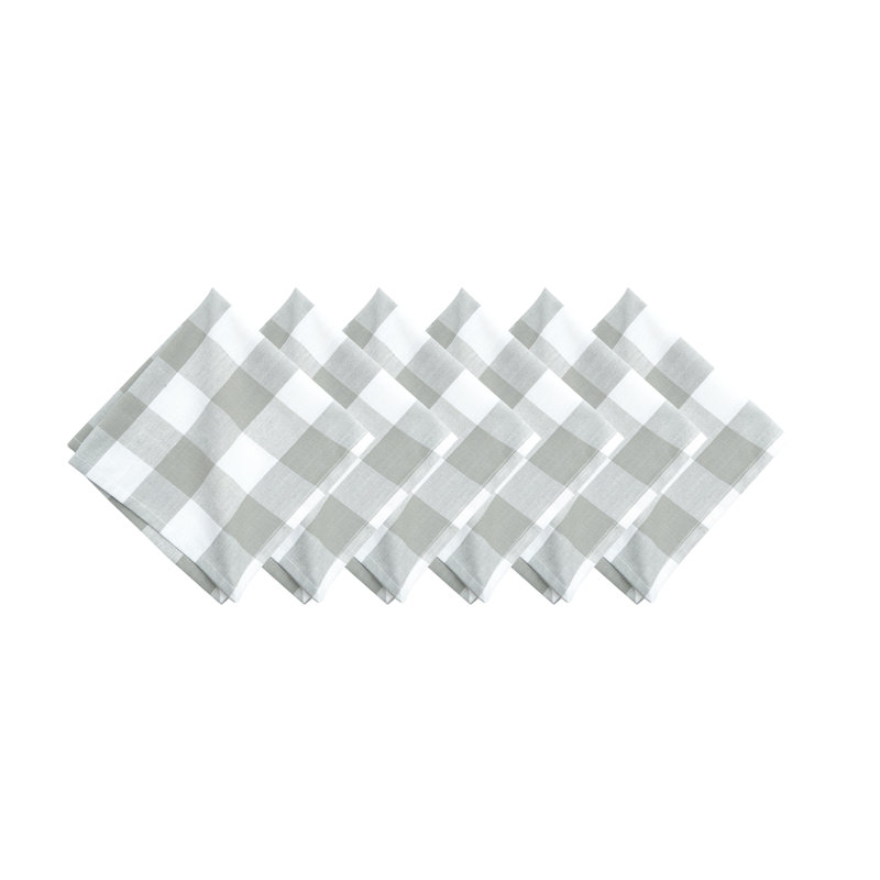 Bania Franklin Gingham Check Cotton Napkin, Slate
