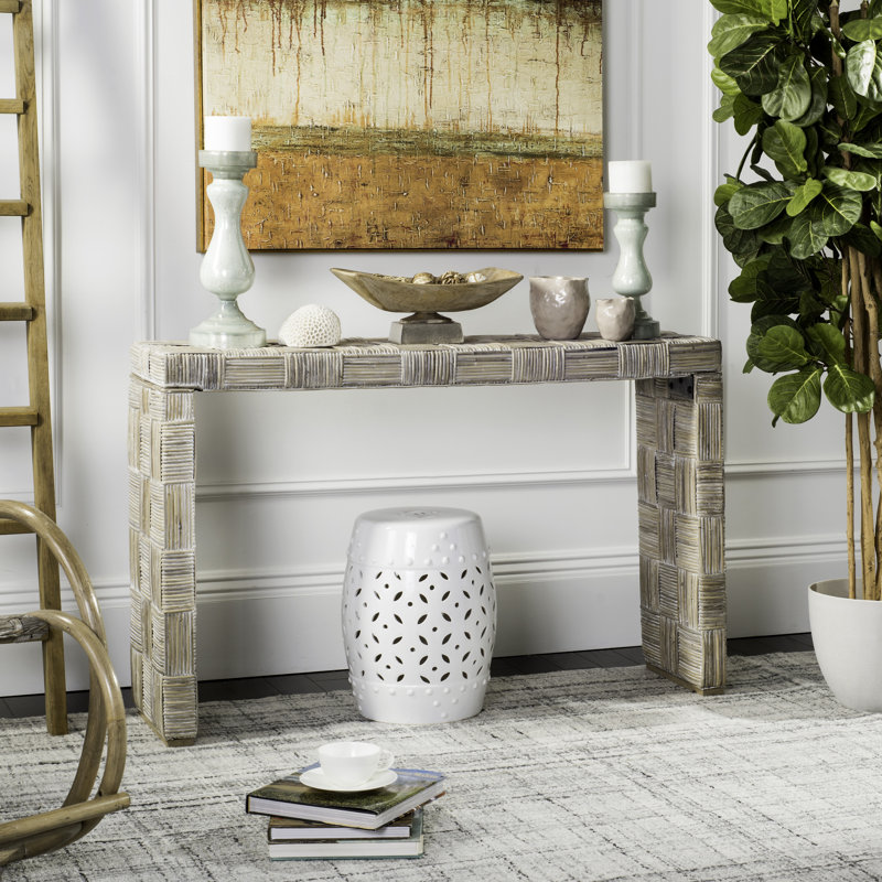 Ameley Ceramic Accent Stool, White