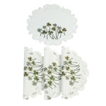 Clem Polyester Floral Round Doily