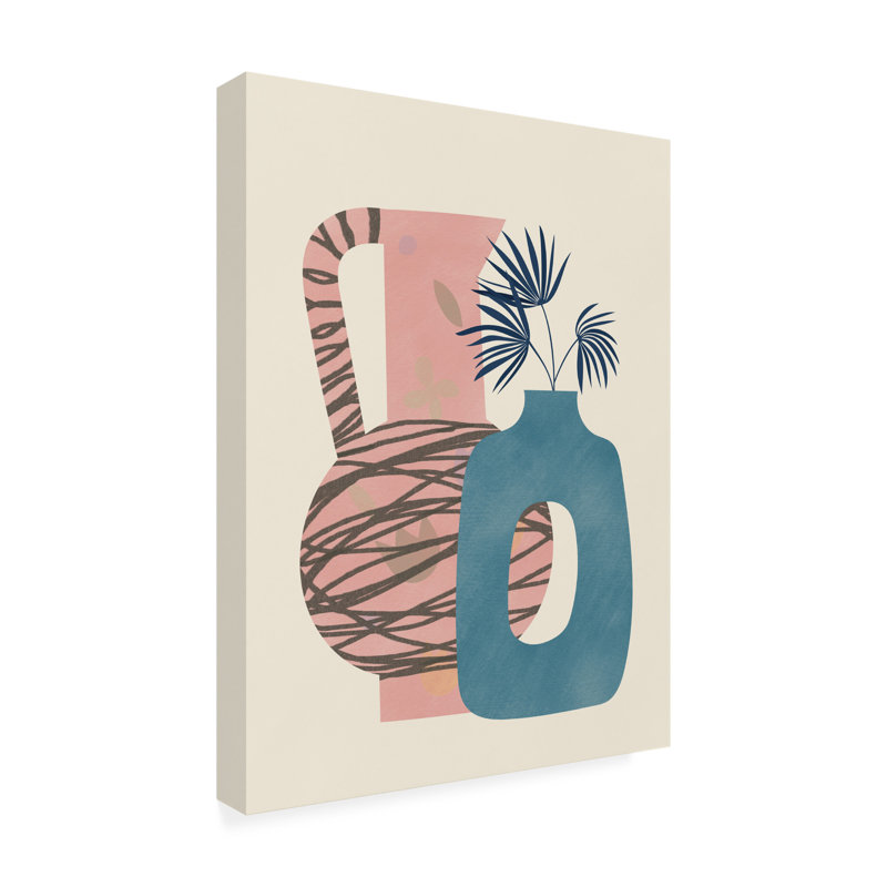«Little Dean Still Life With Blue and Pink Vase», art sur toile, H 14 po x l 19 po