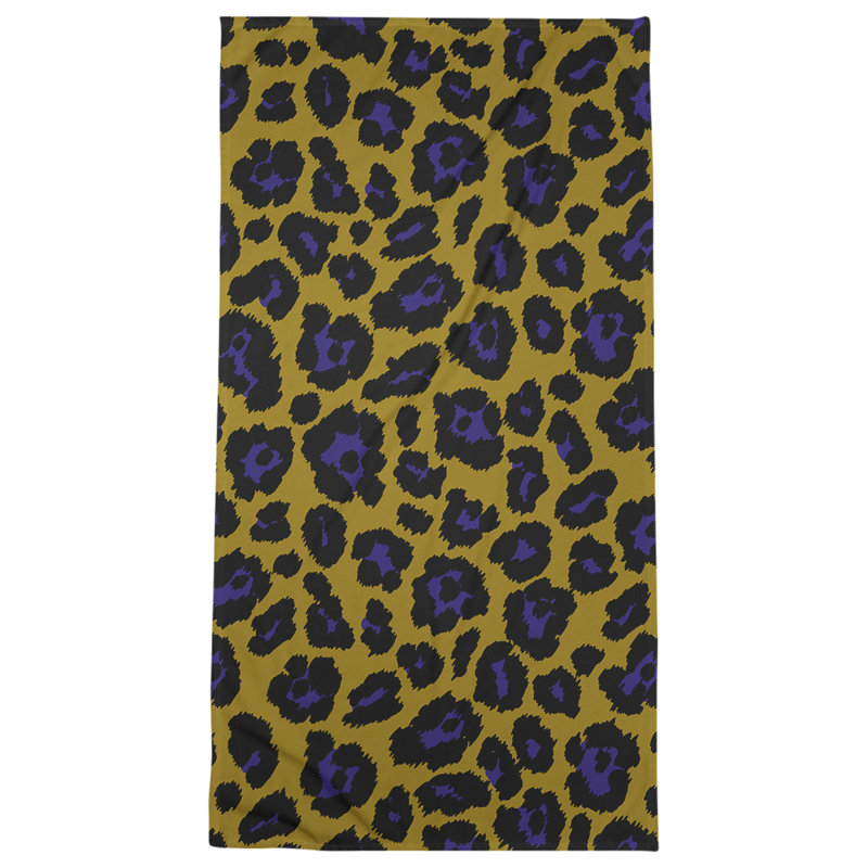 Lucida Bath Towel, Microfiber, Metallic Gold/Purple/Black