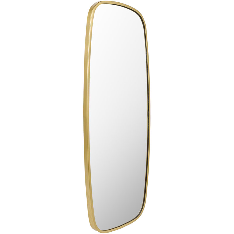 Rochester Metal Flat Wall Mirror, Gold, 42" x 18"