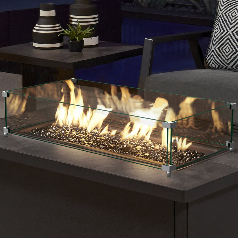 Pare-flammes carré pour foyer, H 6 po x l 30 po x P 14 po