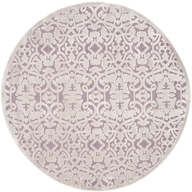 Tapis mauve/violet Bilboro, Rond 6 pi 7 po