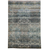 Gray Alchemy Traditional Silk Rug - 3'10" x 5'9"