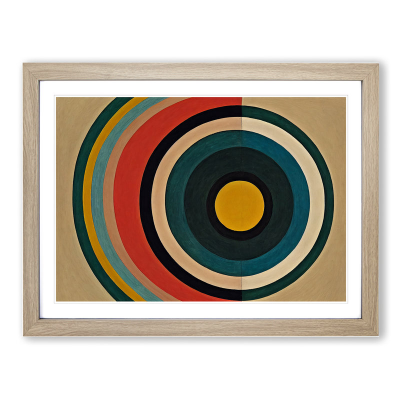 Spellbinding Modern Abstract - Framed Print, 46cm H x 64cm W x 2cm D, Oak