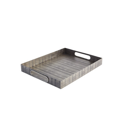 Kokoro Etched Rectangular Tray-Nickel-Lg
