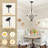 5-Light White Wood Chandeliers