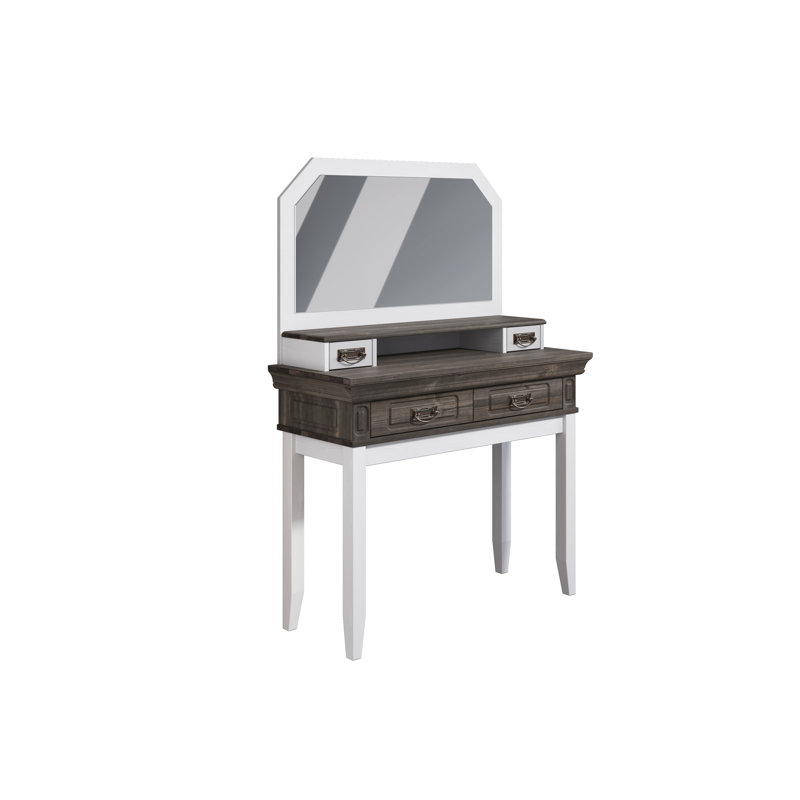 Lilliana Dressing Table with Mirror, Gray