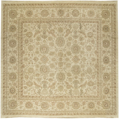 Hand-Knotted High-Quality Beige and Brown Area Rug