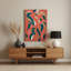 Abstrait figuratif 84, art mural en métal rose-326389472