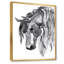 Portrait de cheval noir et blanc I - peinture sur toile-67442828-67442829