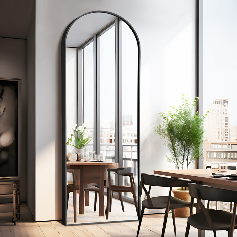 Ennio Metal Arch Mirror, Black