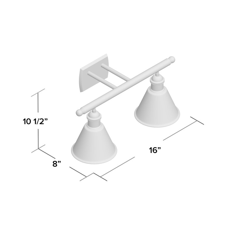 Éclairage de salle de bain à intensité variable 2 lumières Dallyn, Ampoule DEL 6 watts Vinage, Cuivre antique, Cuivre antique