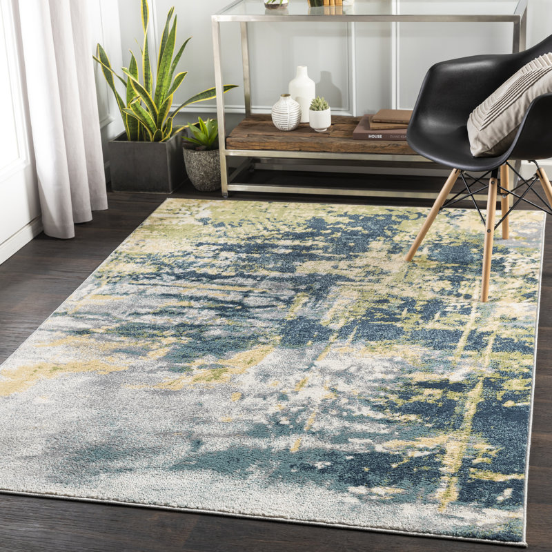 Adley Abstract Indoor Rug, Rectangle 6'7" x 9'