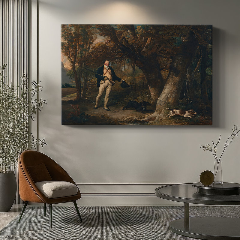 Portrait d'un sportif avec ses chiens-James Ward-Gallery, toile tendue-c. début du 19e siècle