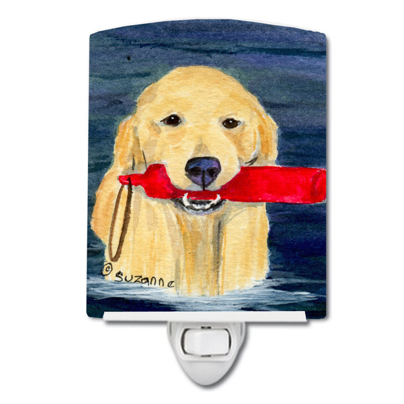 Éclairage de nuit en céramique retriever