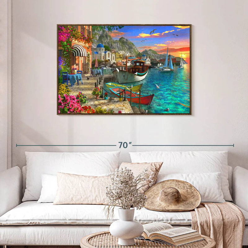 Grandios Grèce, Cadre flottant noyer, 43 po x 29 po