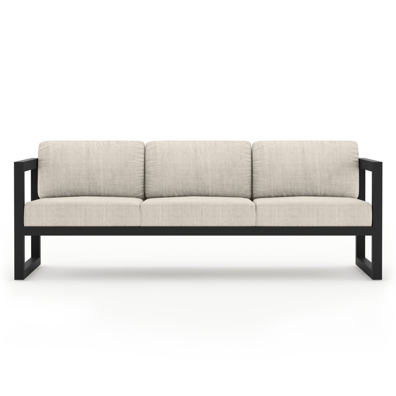 Avion 2 Piece Sofa Set, Cast Silver Sunbrella®, Black