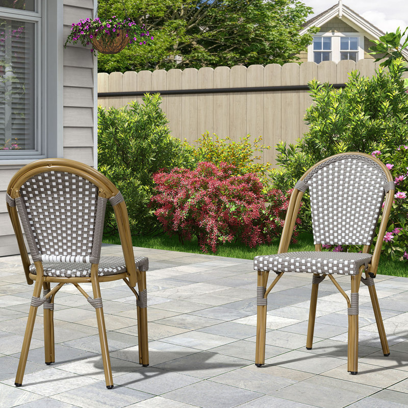 Chaise de terrasse empilable Dramford, Bleu foncé