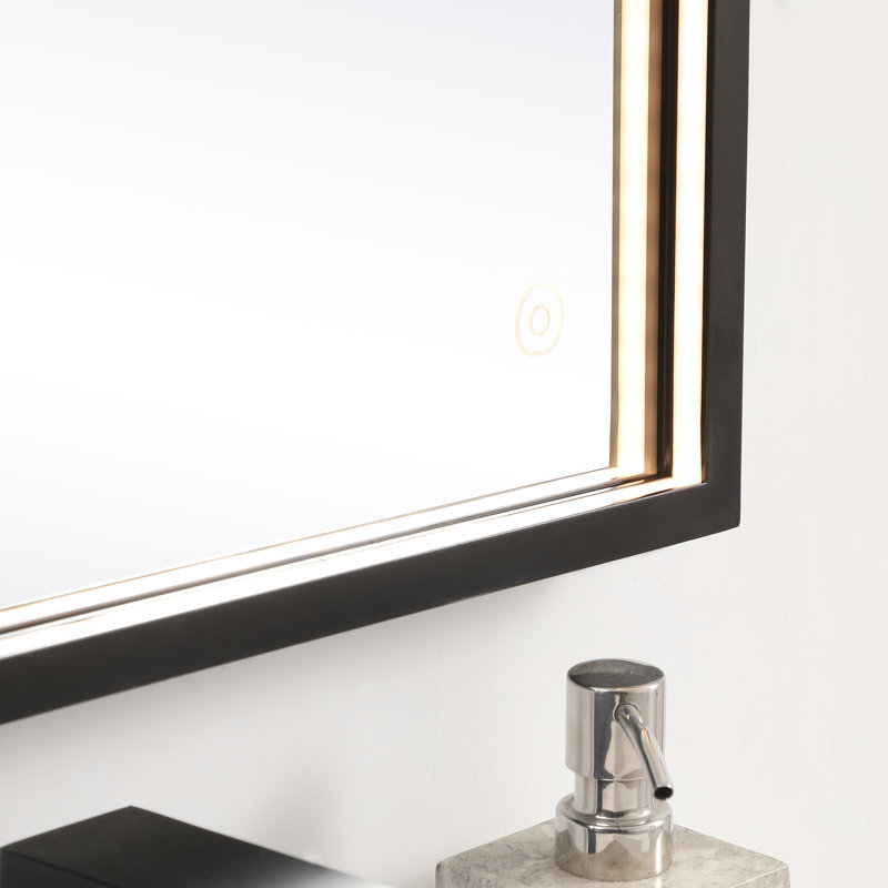 Miroir Piche Inch avec température de couleur réglable 3000K / 4200K / 6400K, Noir, 20 po x 36 po