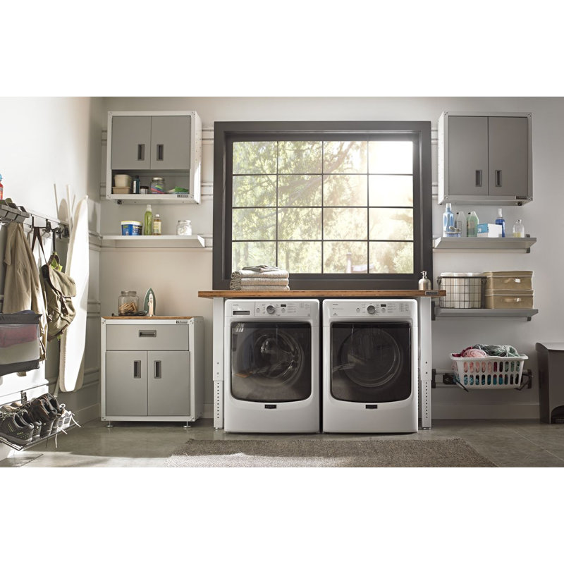 Single Storage Cabinet, Silver/White