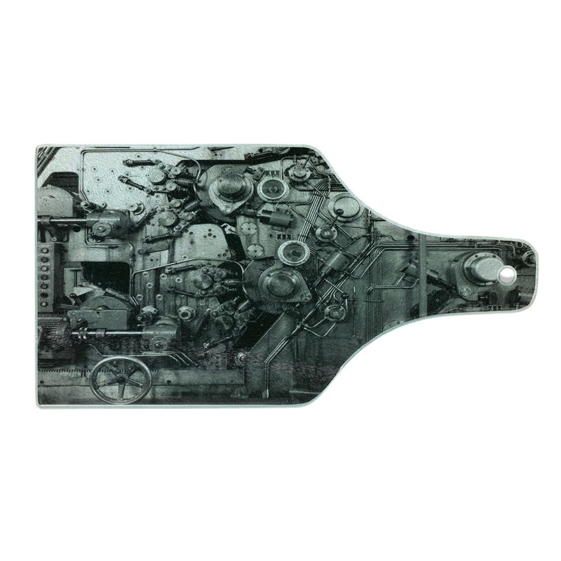Machine à découper en verre trempé noir et blanc Ambesonne