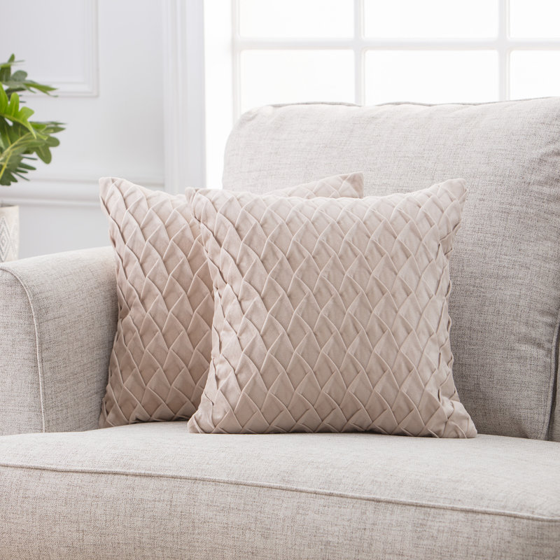 Chanasya Gem Textured Velvet Decorative Throw Pillow Cover, Off White