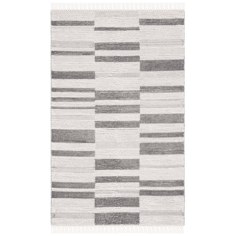 Tapis ivoire / gris foncé Charvik, Rectangle de 5 pi x 8 pi
