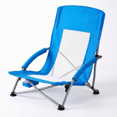  Chaise de camping - Chaise pliante d'extérieur avec dossier en filet, porte-gobelet, robuste 250 lb, portable avec sac de transport pour pique-nique à la plage