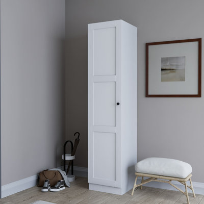 Modern Multi-Purpose Cabinet, White, 15.8 x 71.6 x 13.8 inches | 100% Melamine Coated Particle Board, Thickness: 0.7 inches | Numerous Shelves, Wall-Mountable Design, Stylish and Functional Storage Solution for Any Room