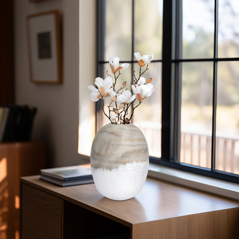 14" Imma Grey Glass Vase
