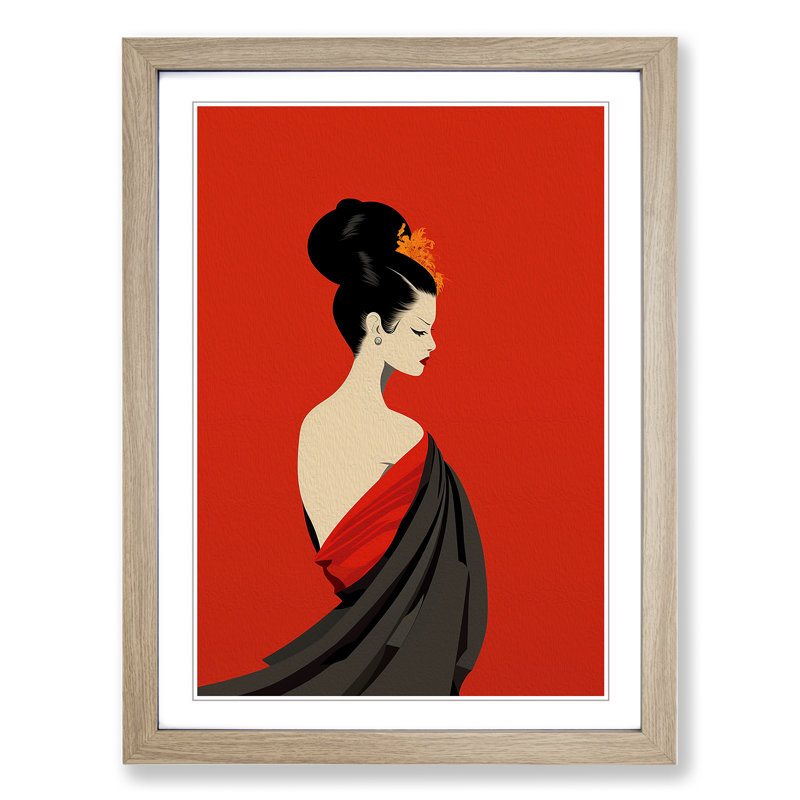 Single Picture Frame Print on Wood, 34cm H x 25cm W, Oak Framed