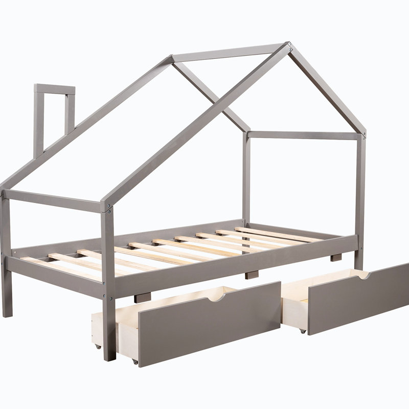 Lit plateforme de 61,13 po Xayla, gris